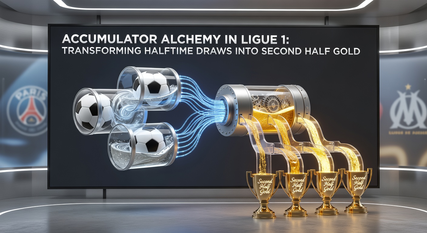 Graph charting second-half goal explosions in Ligue 1 matches following halftime draws, with team logos overlayed for visual impact