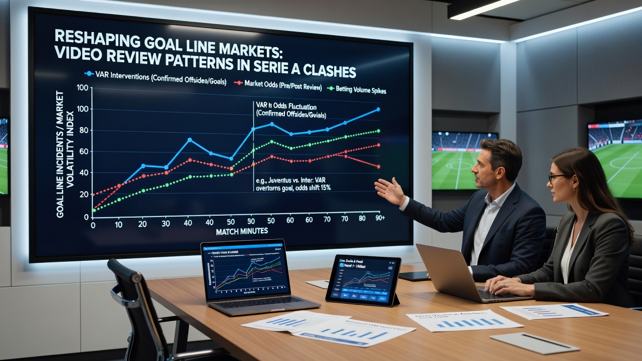 Chart displaying Serie A goal line review statistics and market movements