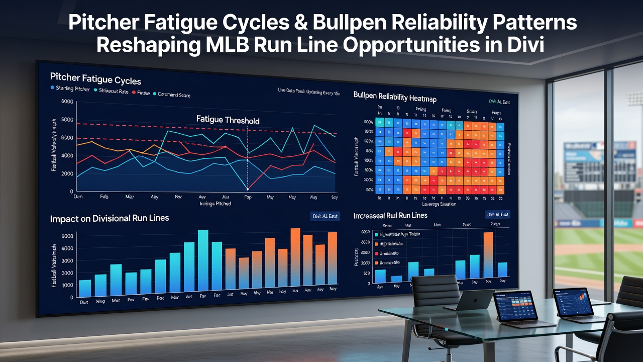 Bullpen arms warming up in the outfield during an MLB divisional series highlighting rotation depth challenges