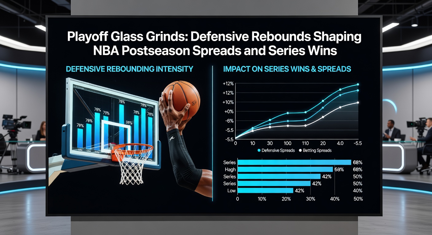 Close-up of a playoff rebound battle with players boxing out fiercely, sweat and intensity on display