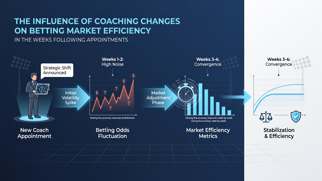 Betting market graphs showing efficiency recovery after coaching appointments over multiple weeks